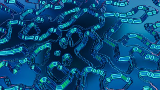 Intricate blue abstract pattern with modern art style, ideal for background use.