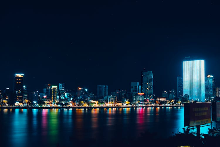 City Skyline During Nighttime 