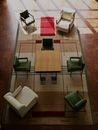 Longue Space with Armchairs Around Small Table