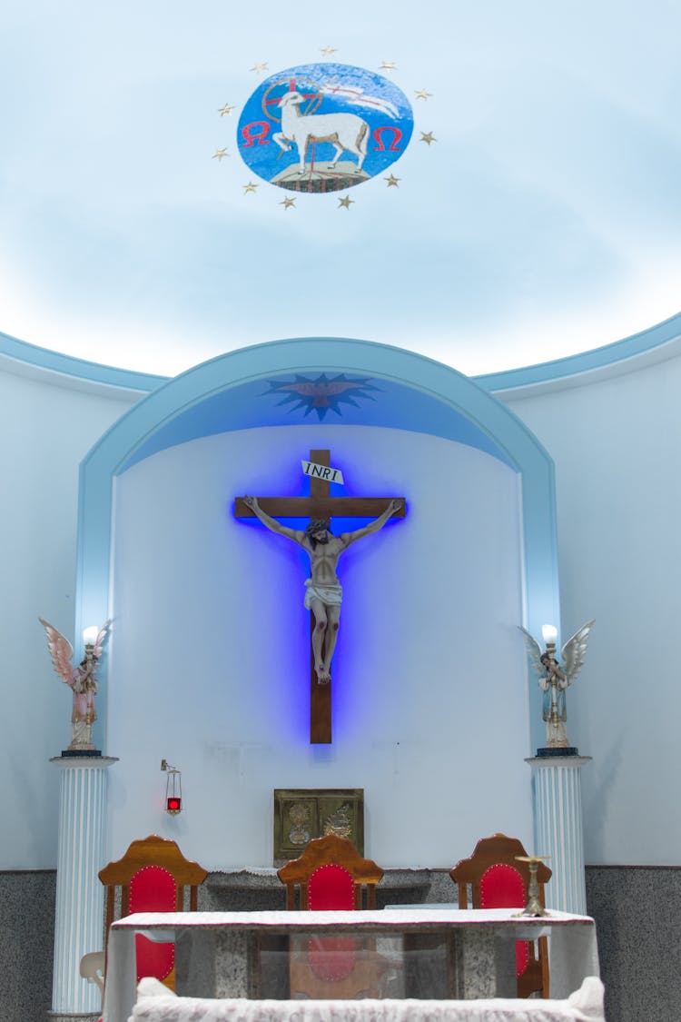 Crucifix In The Church Altar