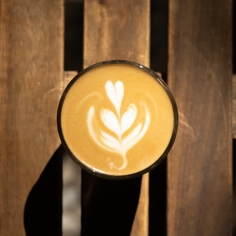 Close-up Photo Of A Latte Art 