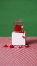Red Cherries in Clear Glass Jar