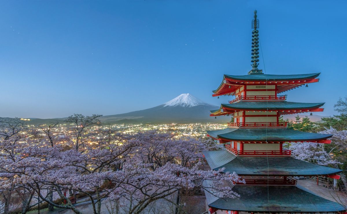 Scenic Japanese countryside in Akita with misty mountains