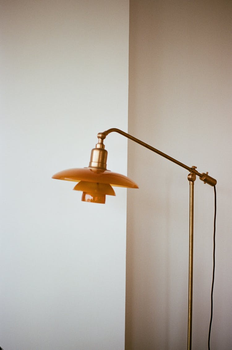 Retro Brass Lamp In Interior