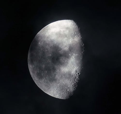 คลังภาพถ่ายฟรี ของ ขาวดำ, จันทรา, ถ่ายภาพพระจันทร์