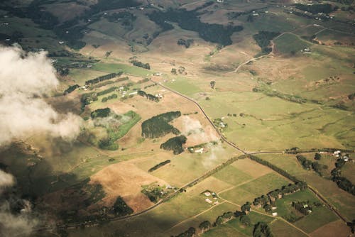 Immagine gratuita di campagna, fotografia aerea, ripresa da drone