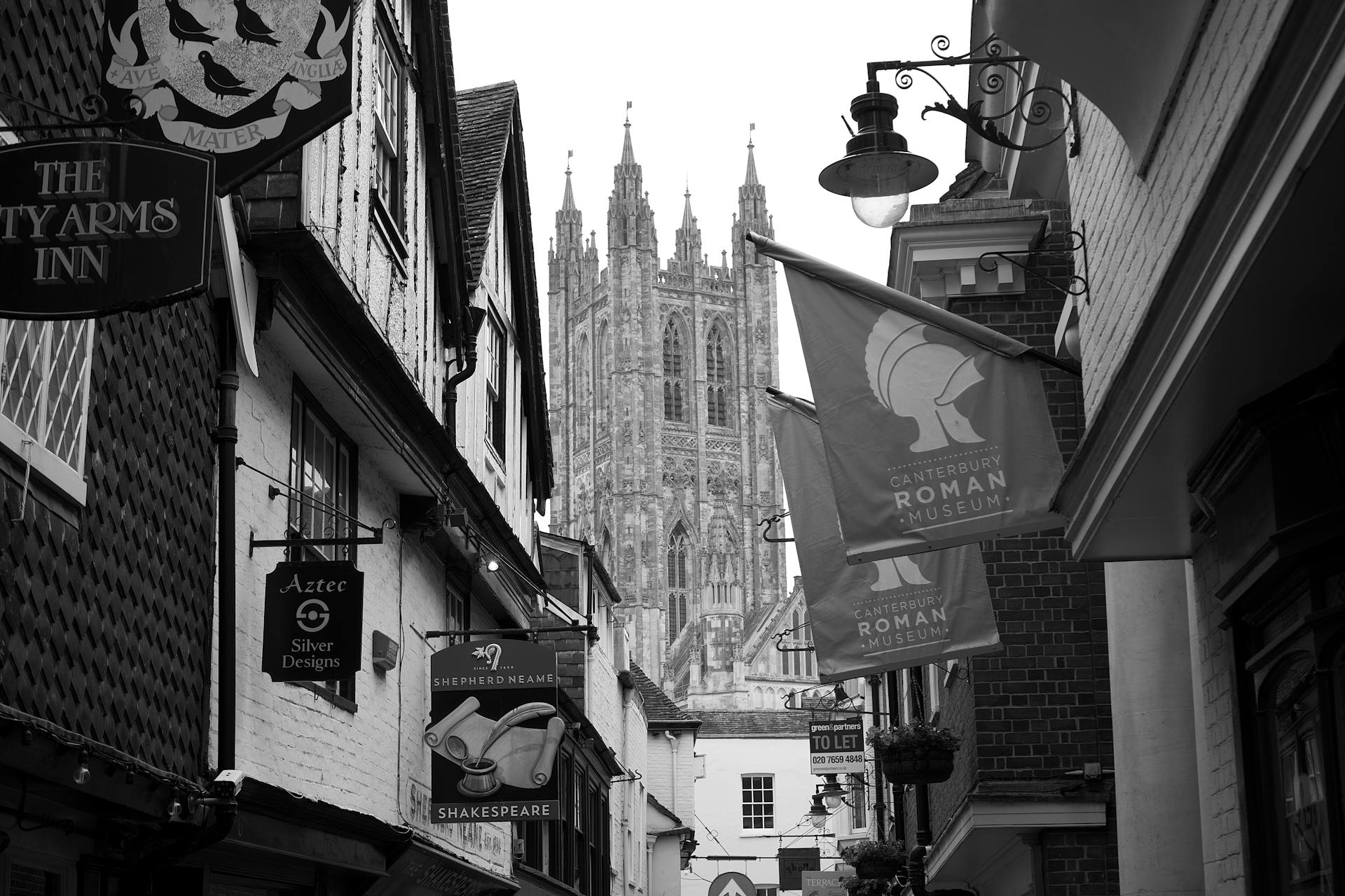View of Canterbury Cathedral from an Alley