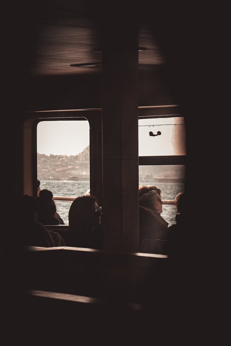 People In A Ferry Boat 