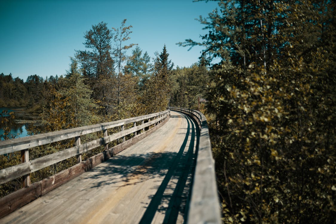 Kostenloses Stock Foto zu blauen himmel, fluchtpunktperspektive, gebogen