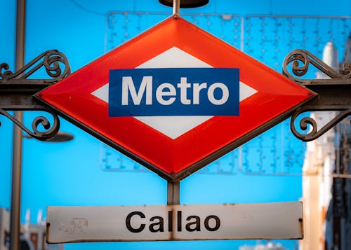 Close up of Callao Metro Sign in Madrid