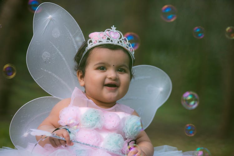 Girl In Fairy Costume With Tiara And Wand