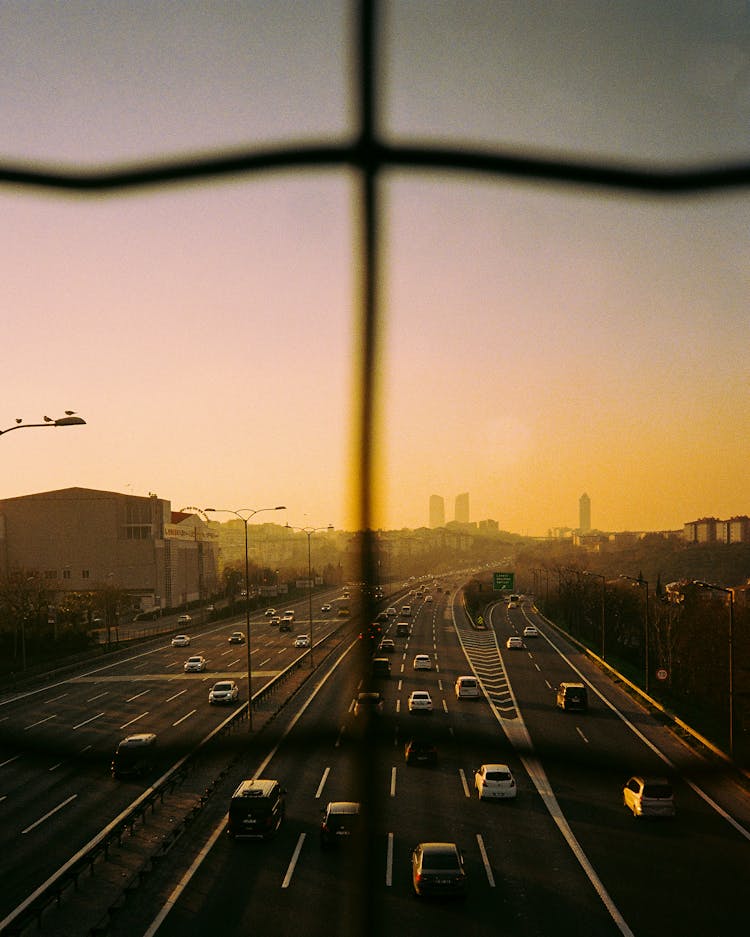 City Highway During Dusk 