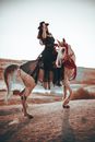 Brown Horse Running on Brown Sand