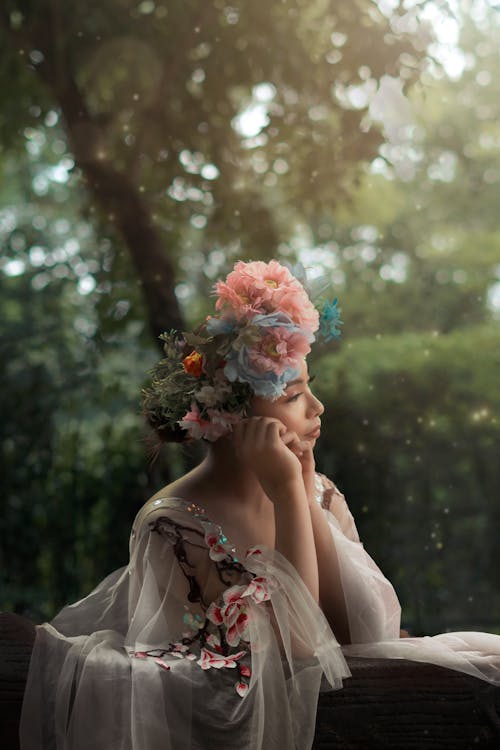 Woman with Floral Headdress