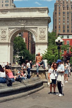 People at the Washington Square Park by Ayaka Kato