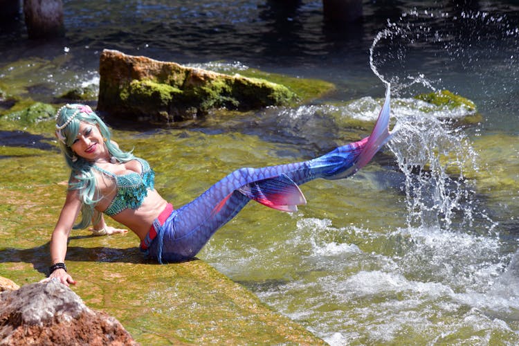 Woman In Mermaid Costume 