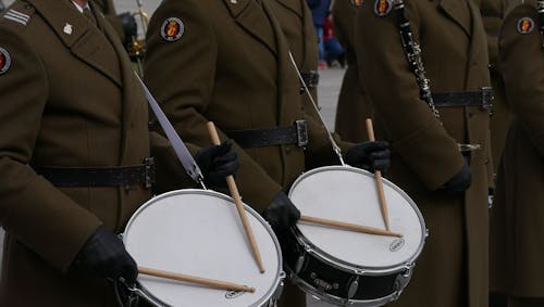 Close up of Soldiers with Drums