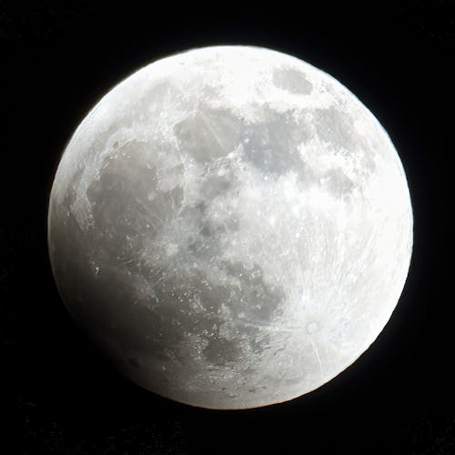 Black and White Photo of a Moon