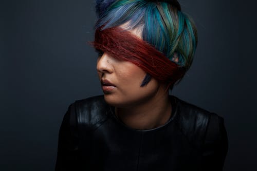 Free stock photo of blindfold, blindfolded, color hair Stock Photo