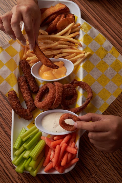 Free A Tray of Fried Food on Plate Stock Photo