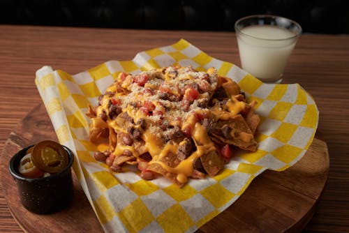 Close-up of Cheesy Nachos 