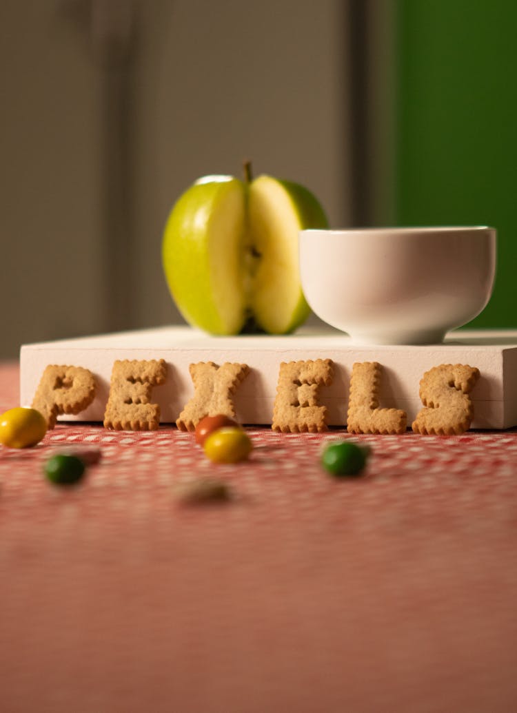 Cookies, Bowl And Apple