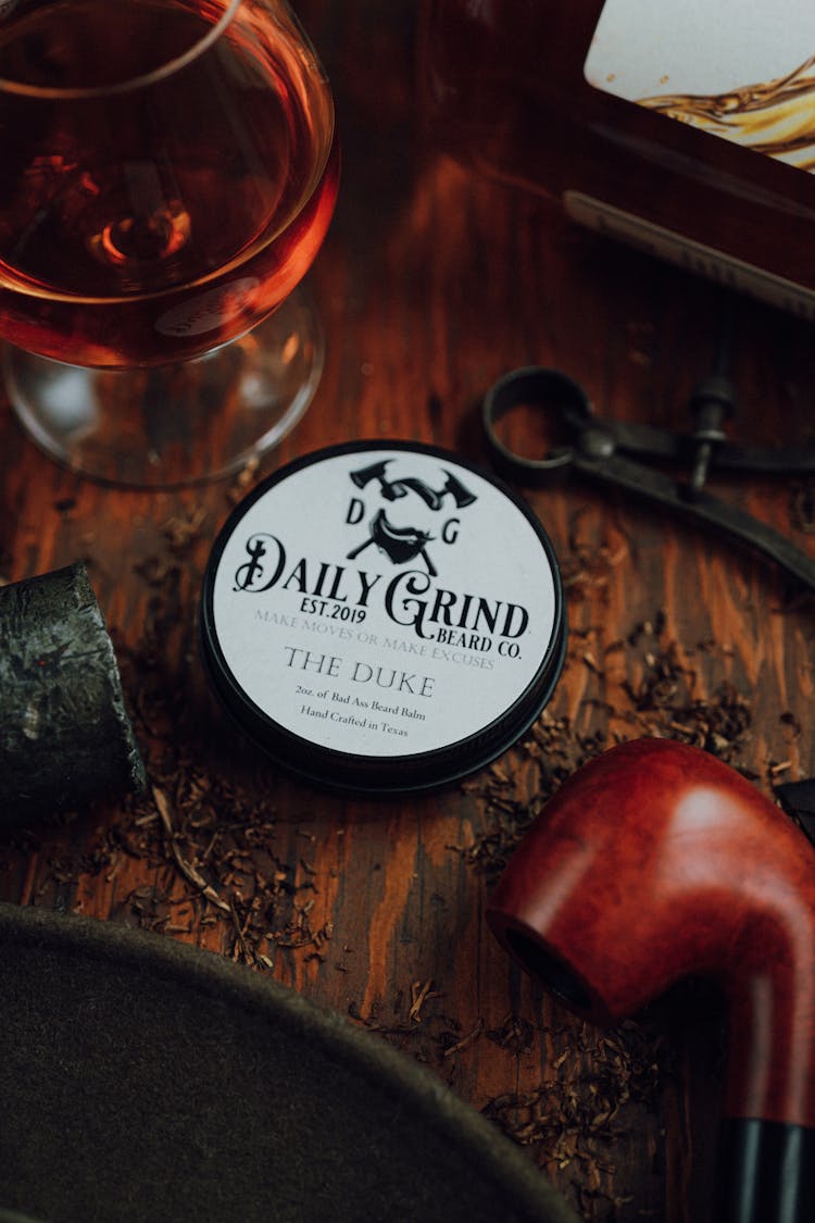 Beard Balm On Wooden Table