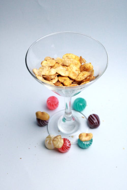 Brown Biscuits in Cocktail Glass