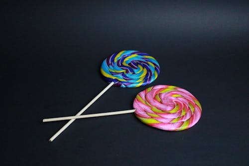 Lollipops on Black Background