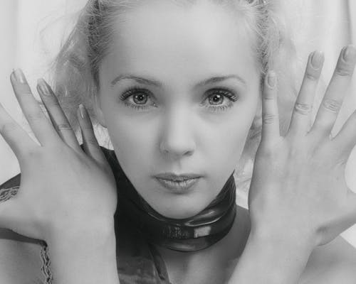 Grayscale Photo of Woman with Beautiful Eyes