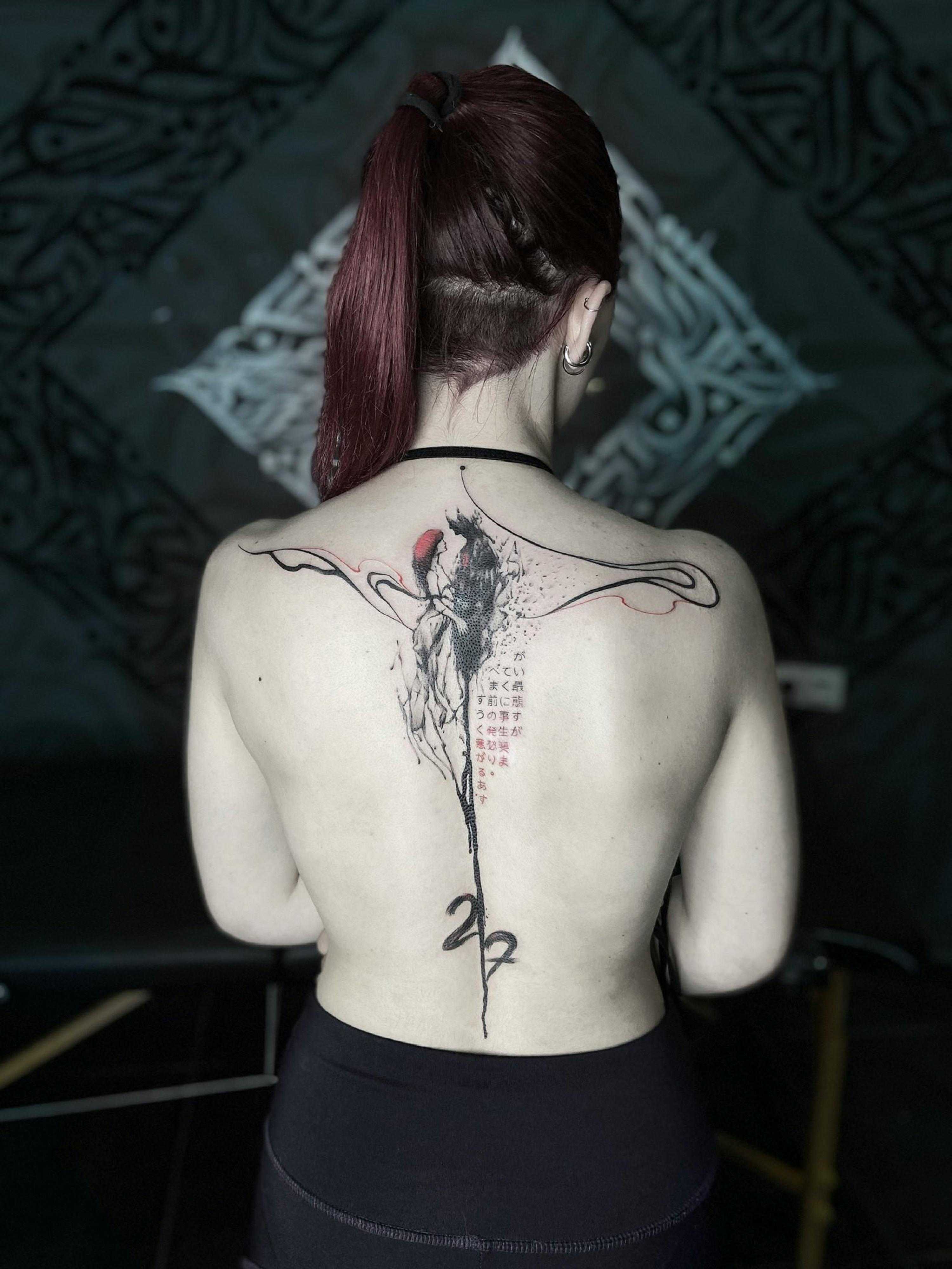 Back Tattoo Illustrations & Vectors