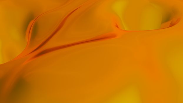 A close-up of a flowing yellow abstract texture with fluid curves.