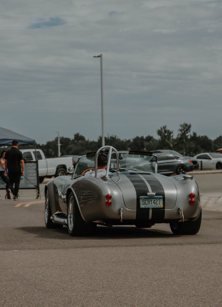 People Standing Beside Gray Sports Car