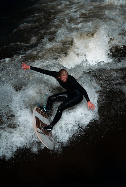 Man in a Wetsuit Surfing