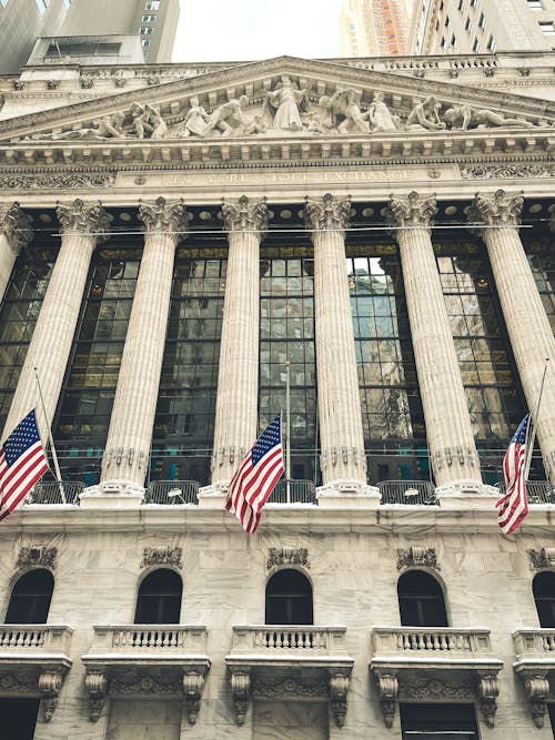 Columns and Flags on Government Building