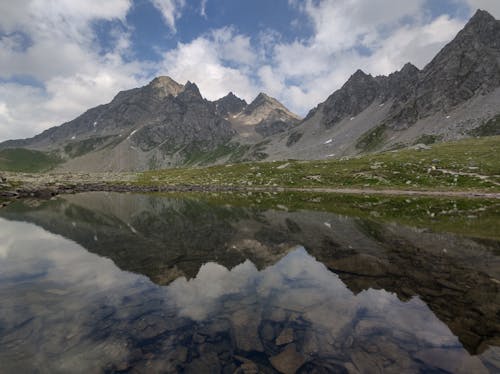 Landscape Scenery of a Placid Lake near the Mountains