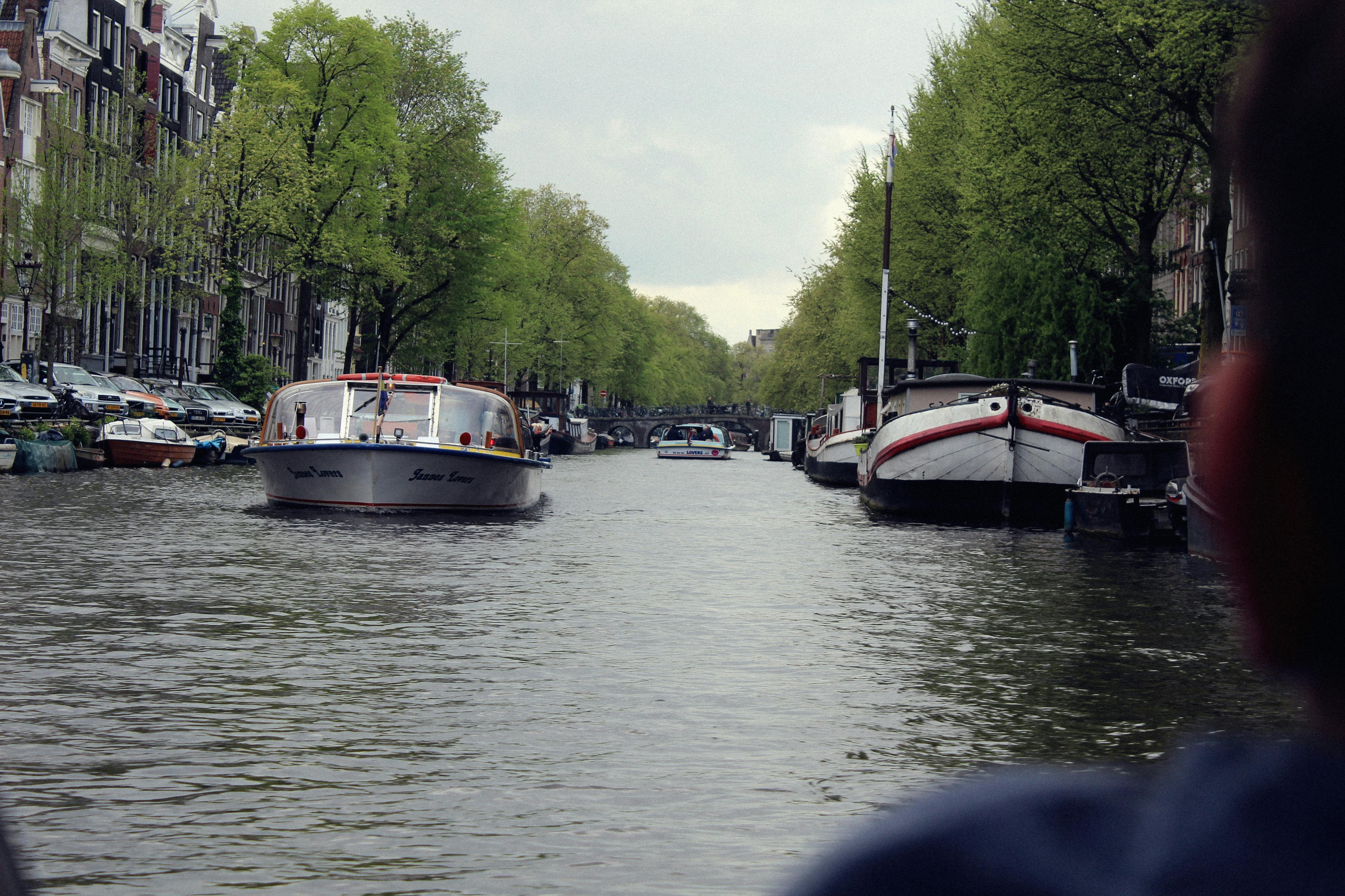 Free stock photo of amsterdam, boats, running water