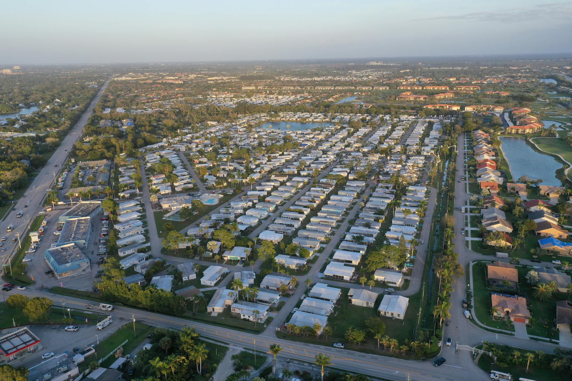 Drone Shot of Rows of Houses