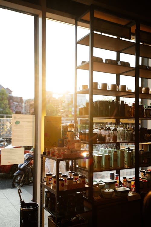 Sun Shining through a Window into a Shop 