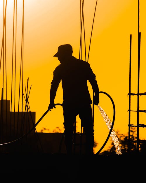 Silhouette of a Construction Worker 