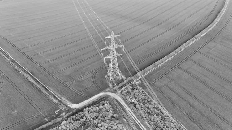 Electricity Pylon In Field