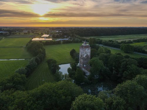 Základová fotografie zdarma na téma drone kamera, fotka z vysokého úhlu, hrad