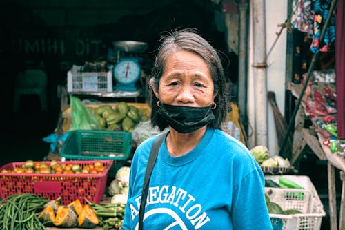 Elderly Woman Wearing Face Mask