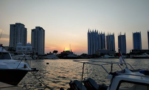 Free Sunset at Jakarta Bay Stock Photo