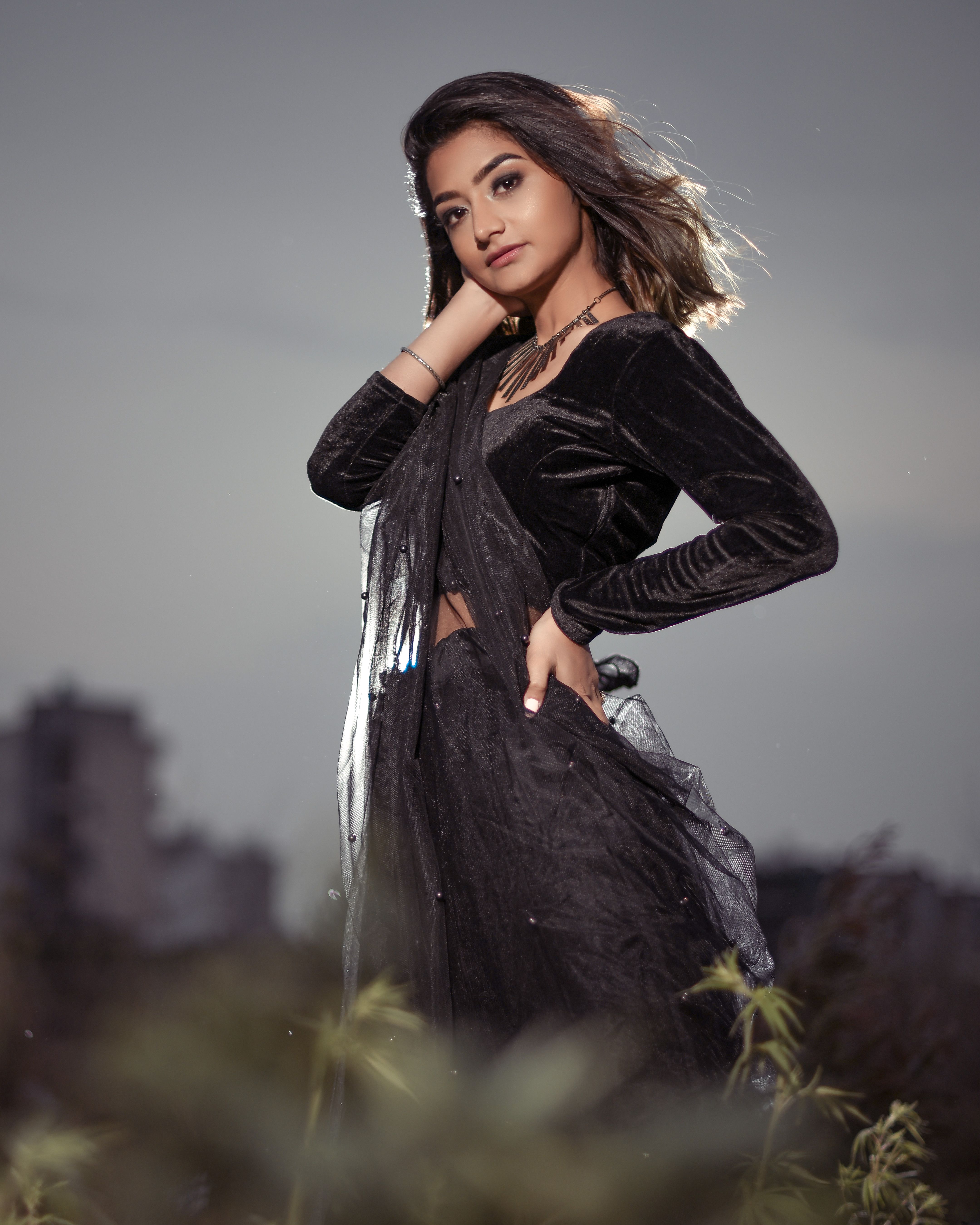 Elegant Indian Woman in Traditional Attire Outdoors · Free Stock Photo