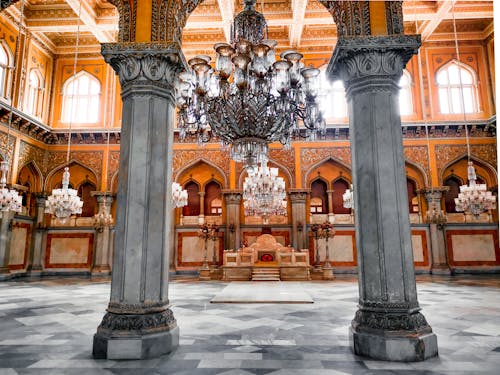 The Throne of the Nizams in Chowmahalla Palace in Hyderabad India