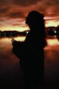 Silhouette of a Girl at Sunset