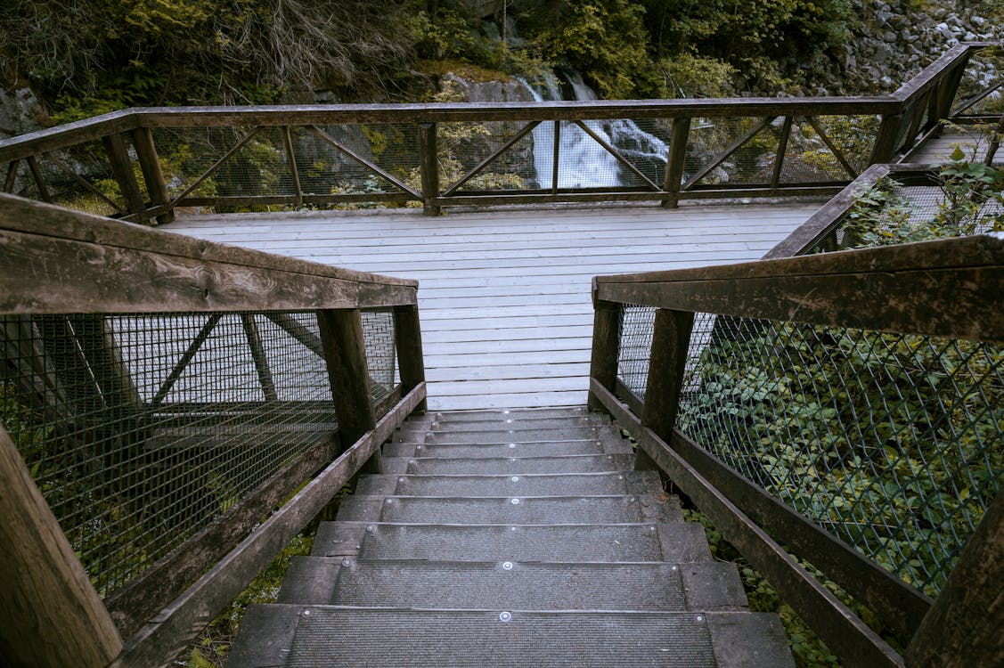 Free Stairs near a waterfall Stock Photo