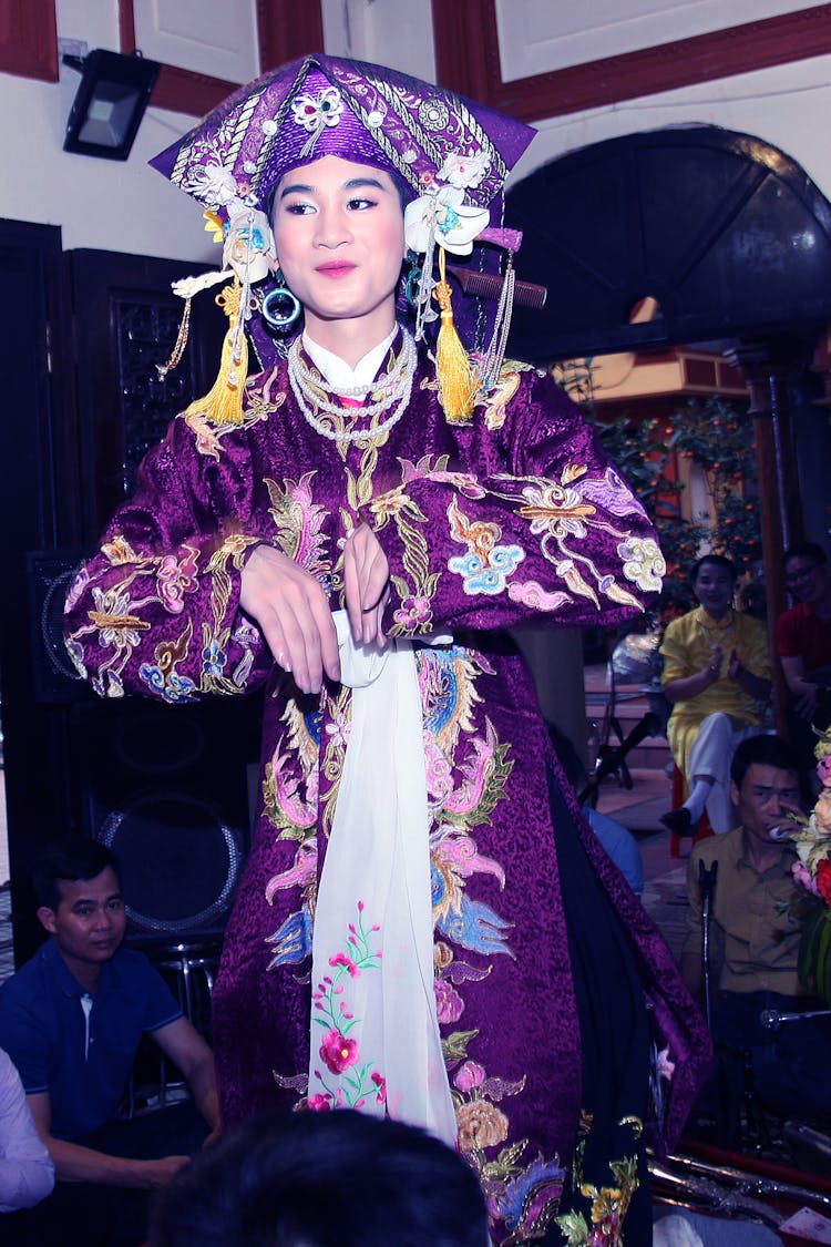 Woman In Traditional Clothing On A Ceremony