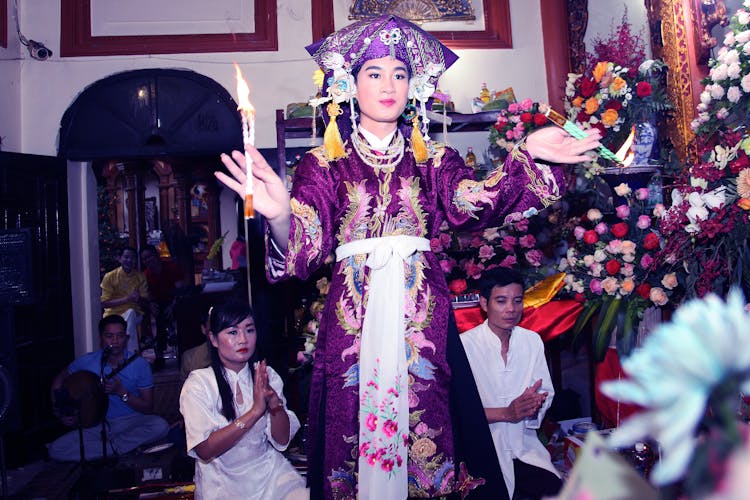 Woman In Traditional Clothing On A Ceremony 